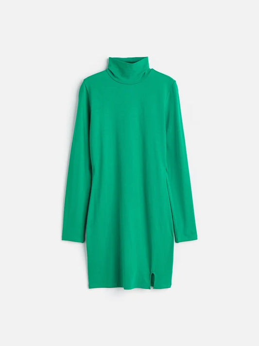Polo-neck Body Dress