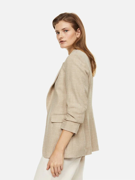 Gathered-sleeve Blazer
