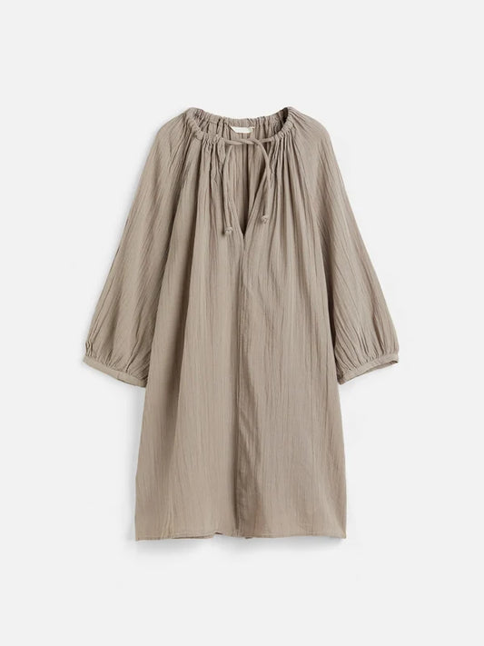 Balloon-sleeved Dress