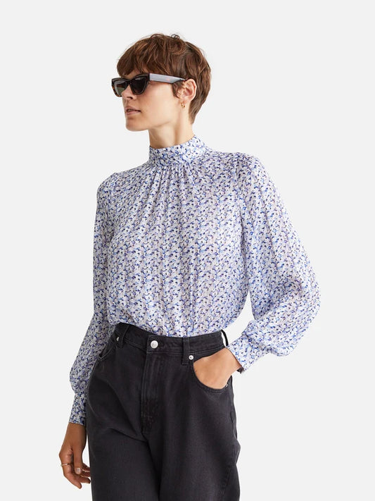 Stand-up Collar Blouse