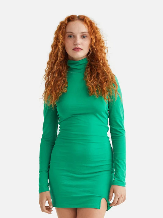 Polo-neck Body Dress